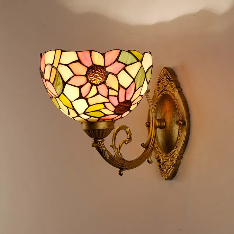 Elegant Sunflower Inspired Glass Wall Lamp for Cozy Spaces