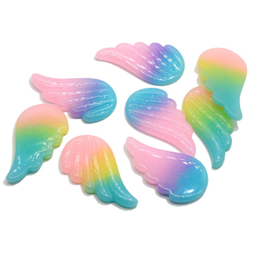 Glitter Kleurrijke Angel Wing Resin Cabochon Plaksteen Decoratie Kralen Voor Oorbel Ketting Ornament Sieraden