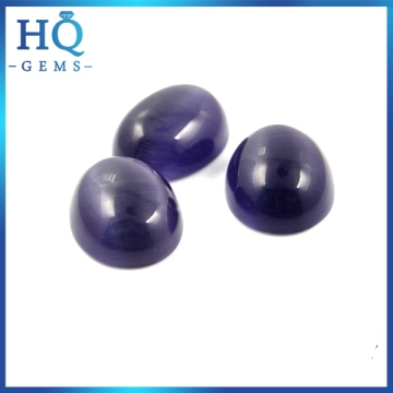 cheap cat's eye beads synthetic oval light purple cat eye beads in china