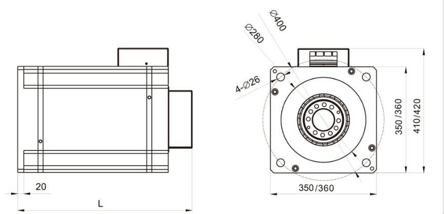 SYNMOT 35KW 960nm 350RPM AC 직접 드라이브 서보 모터