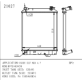 Radiator for ISUZU ELF NKR 4.7oem number 8972403450,