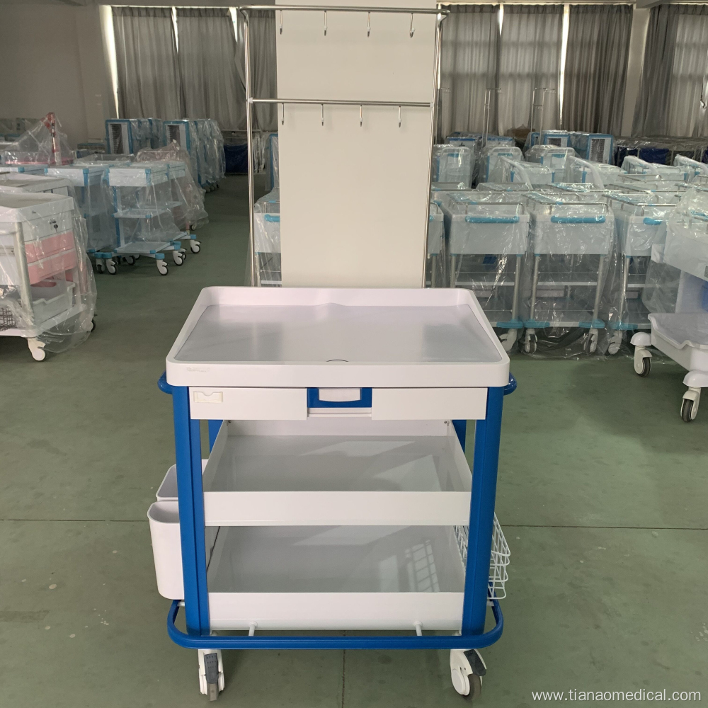 Hospital ABS Customized Drawer Size I.V. Trolley