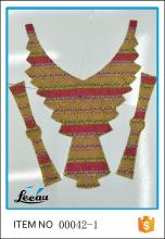 Hot Fix Crystal Rhinestone Motif Neckline Design