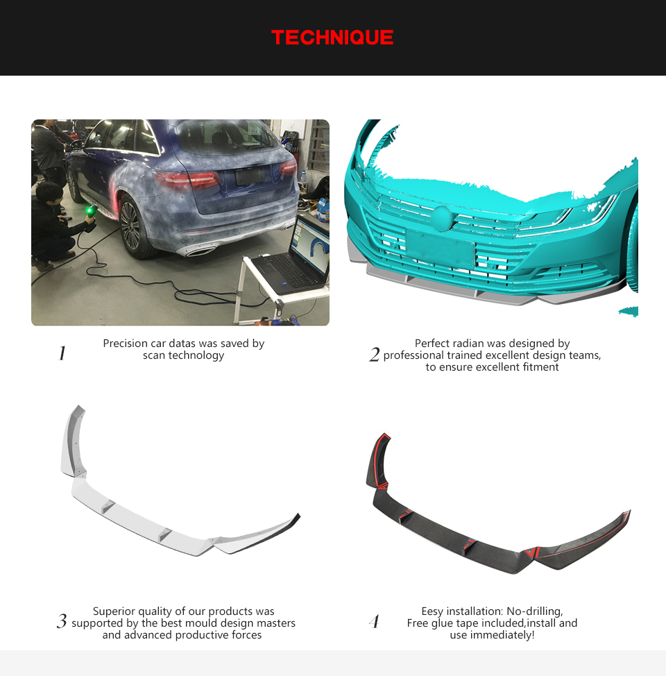 Carbon Fiber CC Front Lip for Volkswagen Arteon Hatchback 4-Door 2019-2020