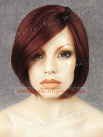 Short Chic Red Synthetic Lace Front Wig Victoria Beckham Wig