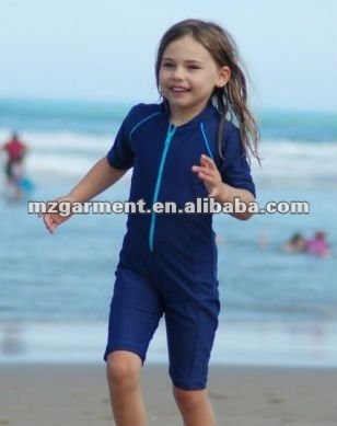 Girl short sleeve children s swimwear