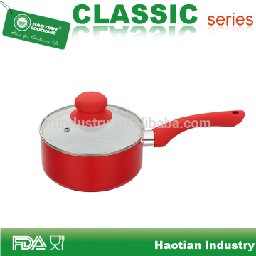 Red Aluminum Ceramic Coated Sauce Pan