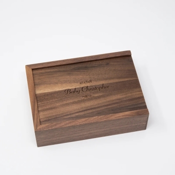 Luxury Walnut Slide Lid Wood Box for Photo Packaging