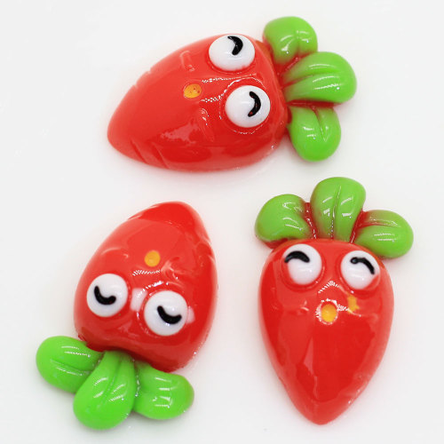 100 pz / borsa Carota Cartoon Forma Resina Cabochon Fai da te Artigianato Decor Perline Charms Frutta Ornamenti Perline Slime