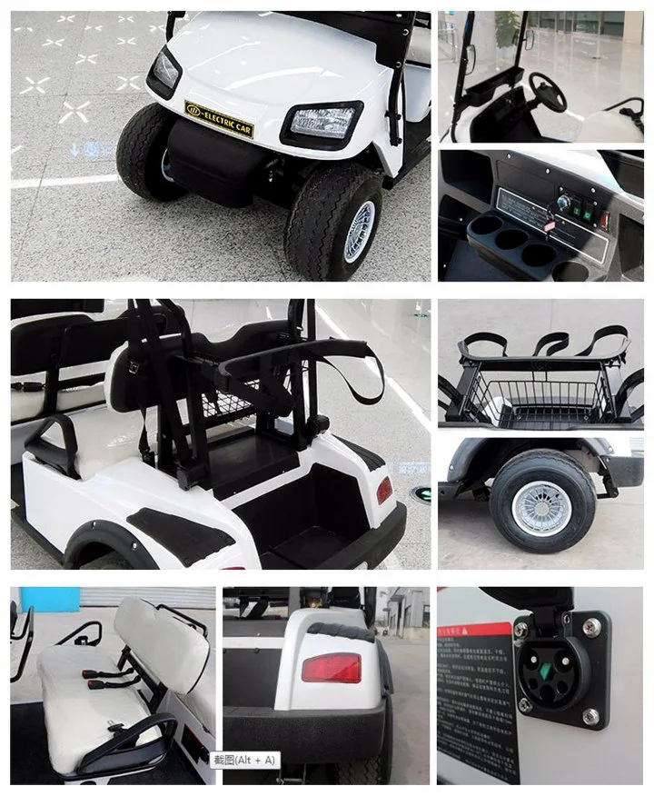 Injection Material 2 Seater Electric Golf Cart 35 Km/H Max Speed