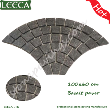 Fan cobble stone pavement Chinese basalt paving