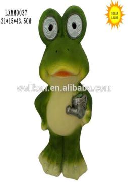 polyresin frog solar lights