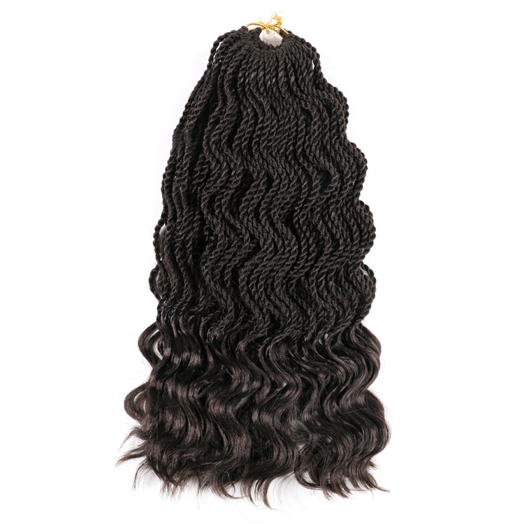 Wavy Senegalese Twist Braids Crochet Hair with Loose Curl Ends Twist Braid Hair Extension14inch 35 Strands