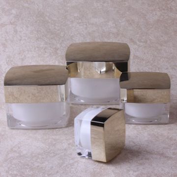 Square shape cosmetic plastic jar cosmetic jars glass cosmetic jars plastic