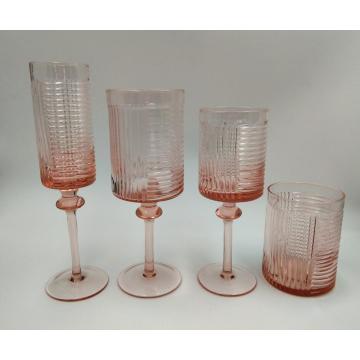 gobelet à vin en verre de champagne moderne de couleur rose