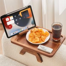 Customizable Couch Armrest Drink Organizer - Rectangle Storage Tray