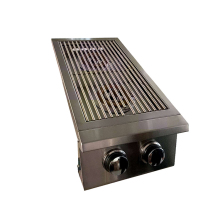 Portable Outdoor Camping Grill Small Family Kitchen Drop In Double Side Burner Bbq Gas Grill