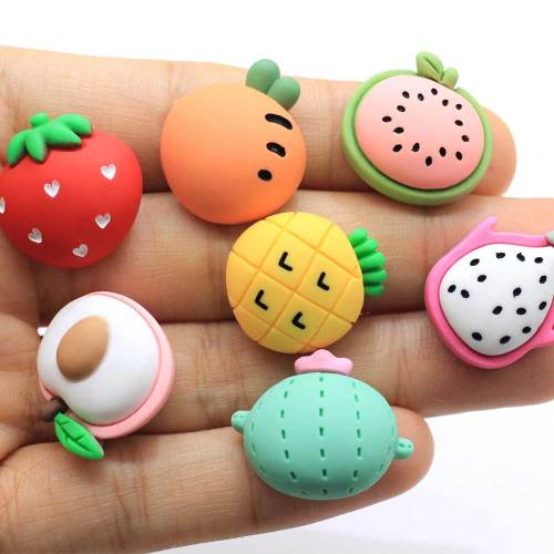 Multi Styles Resin Cartoon Kawaii Fruit Beads Crafts for Kid Diy Art Deco Hair Clips Embellishment Scrapbook Making Accessories