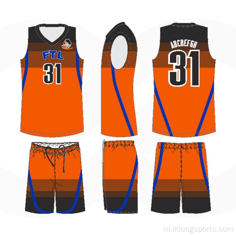 Beste basketbal uniform ontwerp kleur blauw basketbal