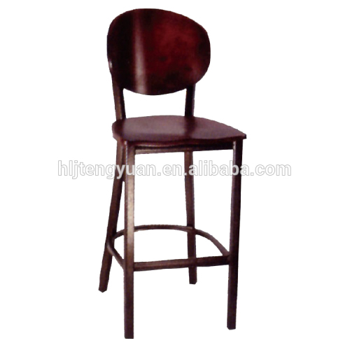 Durable Metal Gang Chair/wooden saddle/copper vein legs /T185B