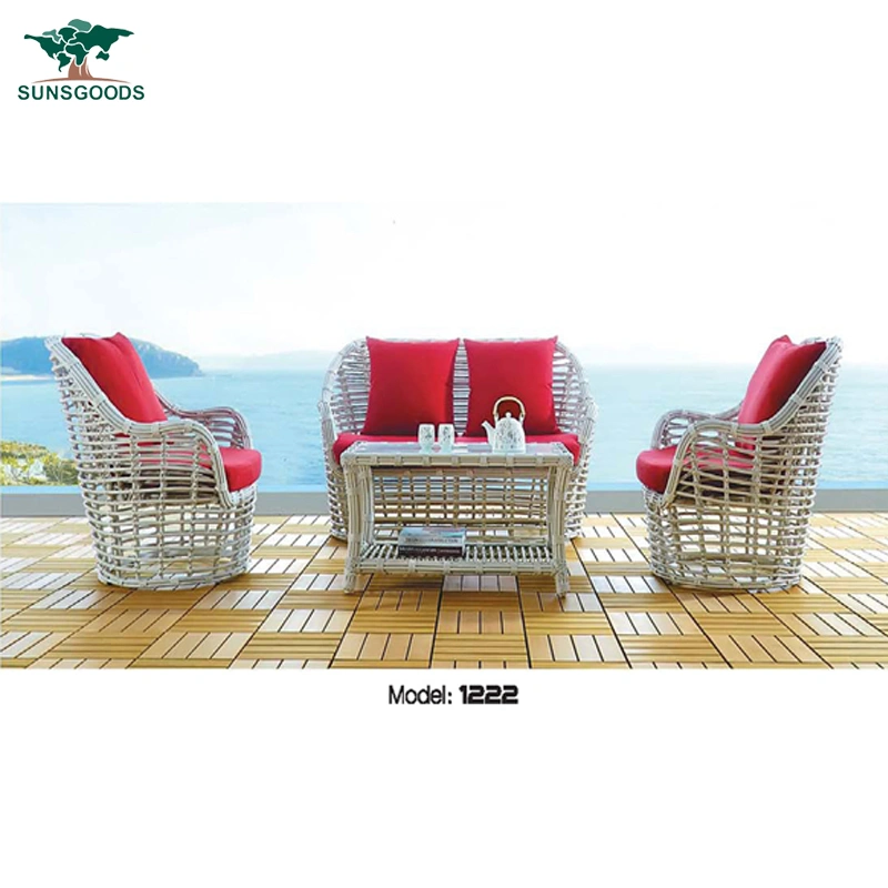 Chinese Garden Hotel Resort Villa Project Wicker Rattan Modern Home Sofa Furniture