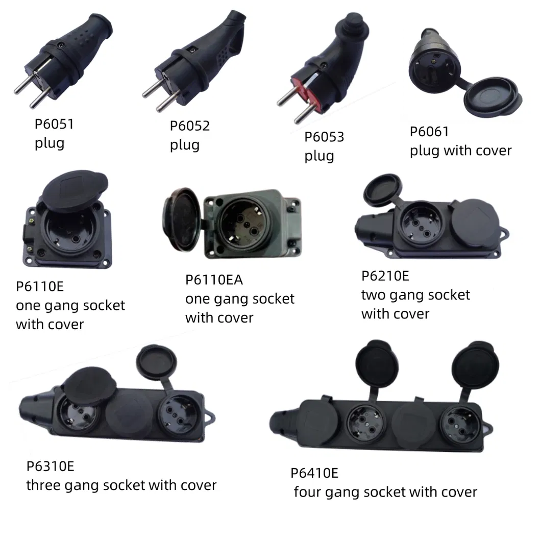 European Standard Waterproof One-View Socket Grounding Socket