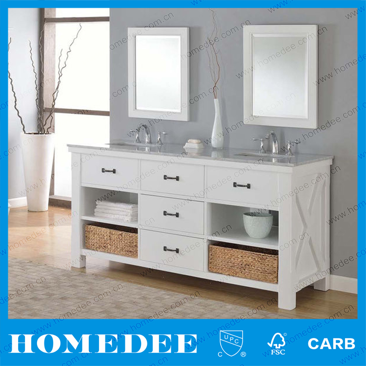 60 Inch Cheap Antique Used Double Bathrooom Vanity Cabinets In USA