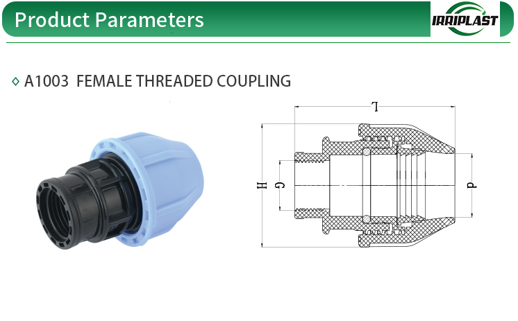 irrigation pp fittings female threaded coupling for water system