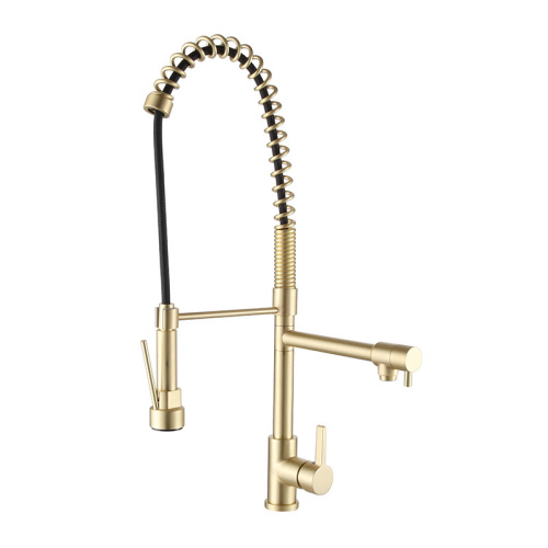 China Kitchen sink brushed gold hot and cold faucet Manufactory