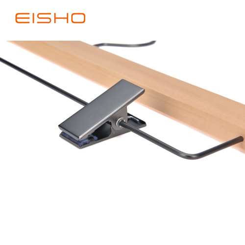 EISHO Adult Natural Bottom Wood Hanger With Clips