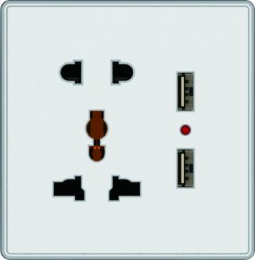 2 and 3 pin socket with USB