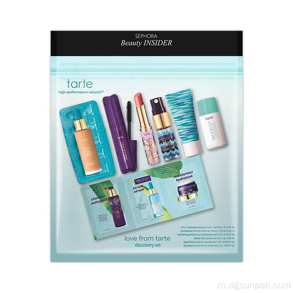 Pungă de plastic reciclabilă pentru produse cosmetice cu imprimare logo
