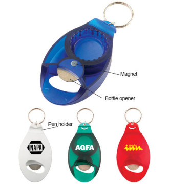 Promotional Beer Magnet Bottle Opener W/ Pen Holder