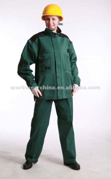 Fashion Green Twill Jacket and Pants Workwear