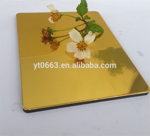 Gold wall panel mirror surface Aluminum composite panel High quality