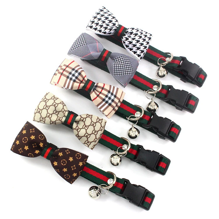 Bowknot Cat Neck Collar Pet Collar Bell Puppy Dog Collars