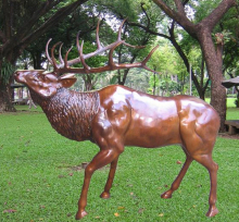 brass moose garden statue