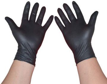 Powder Free Work Black Industrial Nitrile Gloves