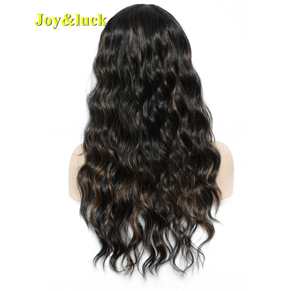 Long Wig Water Wave Synthetic Wigs For Women Brown Color Finger Wave  22inch Cosplay Or Daily Use Hair Natural Hair Wigs
