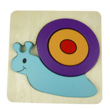 Snail shape intelligence wooden jigsaw puzzle