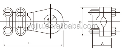 WCJC Electrical Joint For Cables Bolted Brass Wire Cable Clamp Copper Connector Clamps