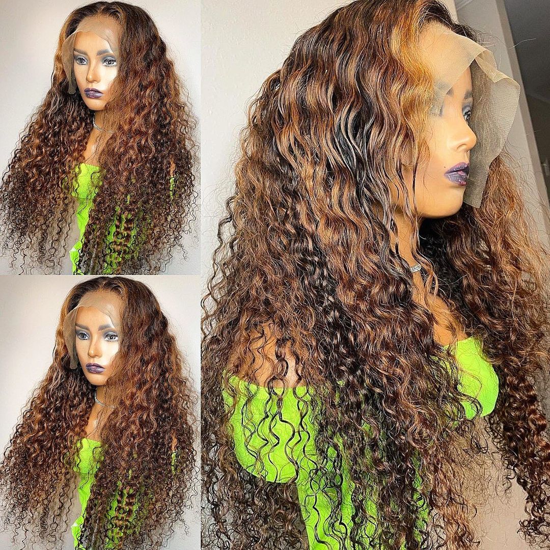 Highlight 4/27 Water Wave HD Lace Frontal Human Hair Wigs Wholesale Brazilian Virgin 5x5 Full Transparent Lace Front Wig Vendors