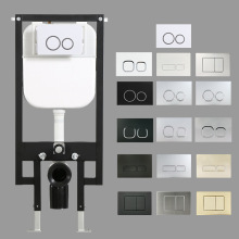 In-Wall Modern Hotel Water Tank Wall Hung Toilet Dual Push Flush Concealed Cistern