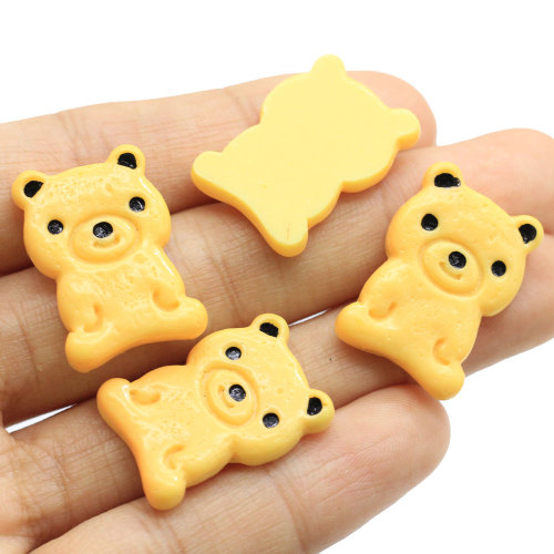 18*25MM Cartoon Bear Biscuits Cookies Dessert Resin Flat back Cabochon Miniature Dollhouse Food Art Supply Decoration