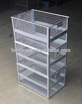 Galvanized wire mesh basket wire mesh hanging basket with handle