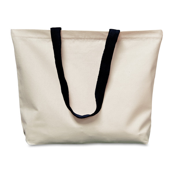 Canvas tote bag with pockets