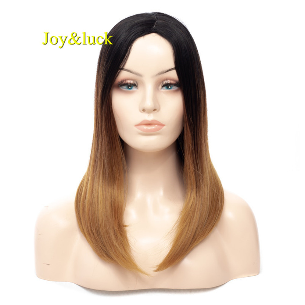 Wholesale Wig Three Tone Black to Dark Brown to Light Ombre Brown for Women Cosplay Natural Long Straight Synthetic Hari Wigs
