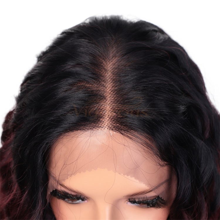 Vigorous Lace Front Wigs Long Wavy Synthetic Wigs for Black Women Ombre Curly Red Wigs with Natural Hairline