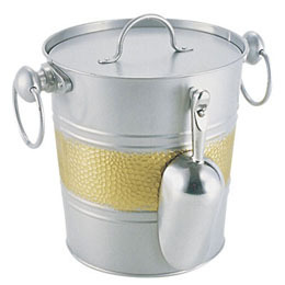 Galvanized ice bucket with scoop