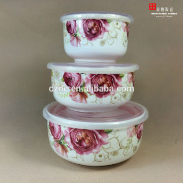 air tight seal ceramic bowl with cover